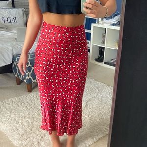 Red Midi Skirt